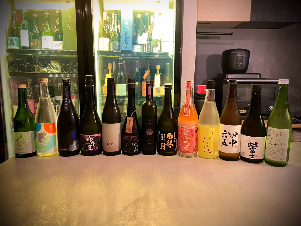 東長 むつごろうさん夏、若波sparkling、ゆうま、UGO、風の森 夏、稲とアガベ、雨後の月、庭のうぐいす、Q&A、田中六五、出雲富士、